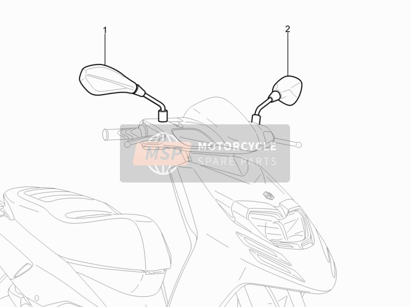 Piaggio Typhoon 50 2T E3 (CH) 2011 Bestuurders Spiegel/s voor een 2011 Piaggio Typhoon 50 2T E3 (CH)