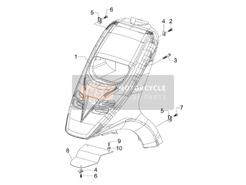 Piaggio Typhoon 50 (UK) 2006 Front Shield for a 2006 Piaggio Typhoon 50 (UK)