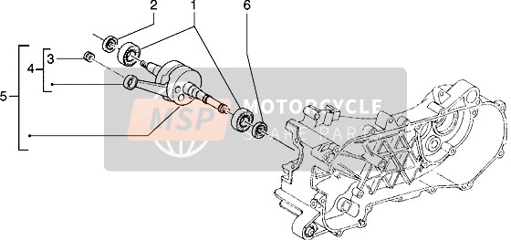 Piaggio Typhoon 50 X 2000 Albero motore per un 2000 Piaggio Typhoon 50 X