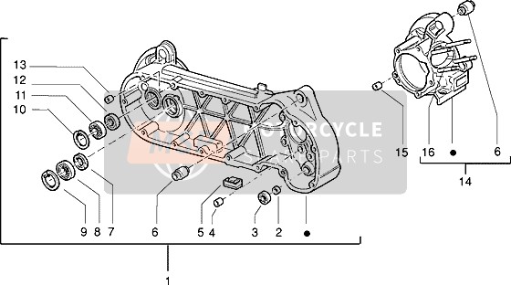 Piaggio Velofax 1997 Crankcase for a 1997 Piaggio Velofax