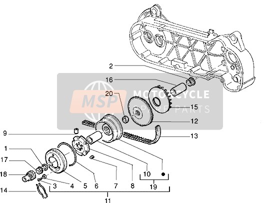 Piaggio Velofax 1997 Puleggia motrice per un 1997 Piaggio Velofax