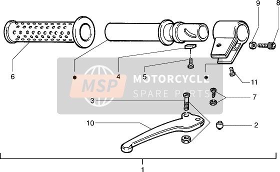 Piaggio Velofax 1997 Lenker Komponententeile (2) für ein 1997 Piaggio Velofax