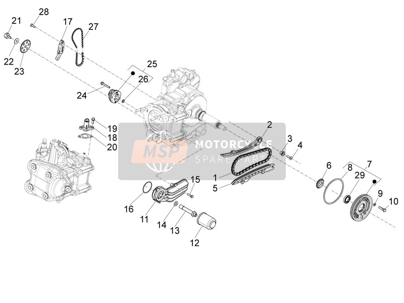 Piaggio X10 350 4T 4V I.E. E3 2015 Ölpumpe für ein 2015 Piaggio X10 350 4T 4V I.E. E3