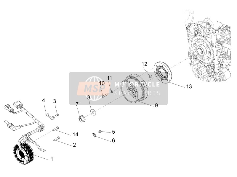 Piaggio X10 350 4T 4V I.E. E3 2012 Vliegwielmagneten voor een 2012 Piaggio X10 350 4T 4V I.E. E3