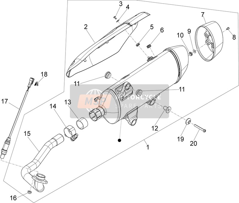 B0153495, Pot Echappement, Piaggio, 0