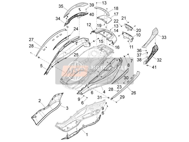 Piaggio X10 500 4T 4V I.E. E3 2013 Coperchio laterale - Spoiler per un 2013 Piaggio X10 500 4T 4V I.E. E3