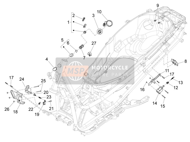 Piaggio X10 500 4T 4V I.E. E3 2013 Schlösser für ein 2013 Piaggio X10 500 4T 4V I.E. E3