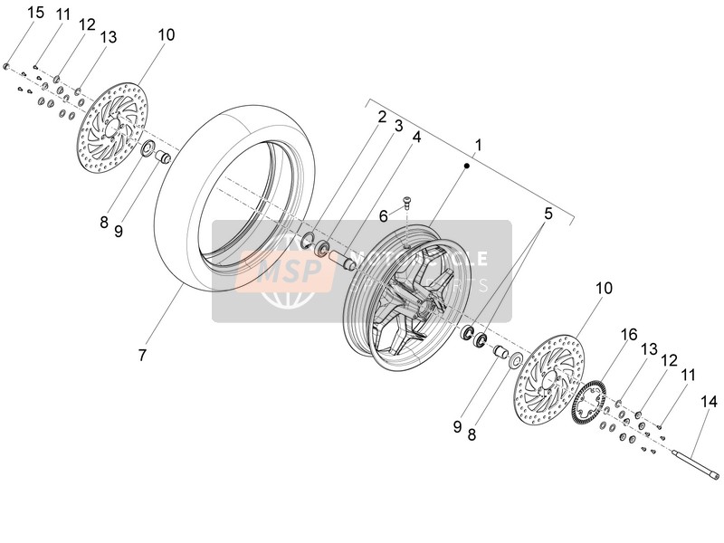 Piaggio X10 500 4T 4V I.E. E3 2013 Roue avant pour un 2013 Piaggio X10 500 4T 4V I.E. E3