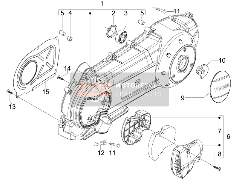 Piaggio X7 125 Euro 3 2008 Couvercle de carter - Refroidissement du carter pour un 2008 Piaggio X7 125 Euro 3