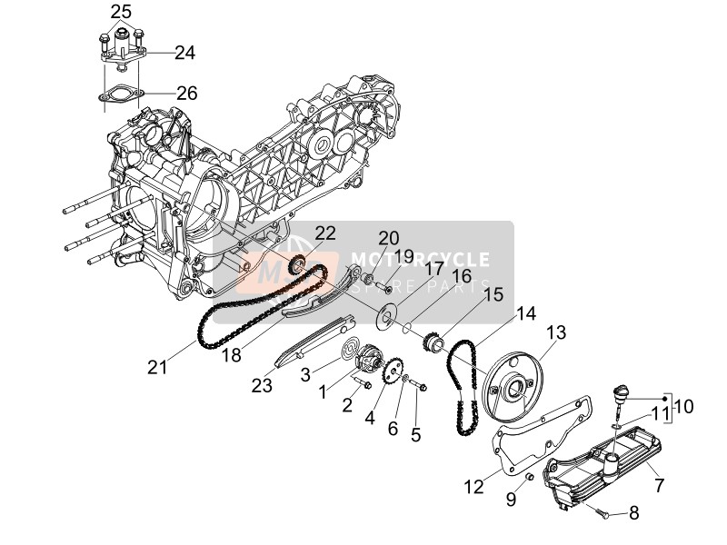 Piaggio X7 125 Euro 3 2008 Oil Pump for a 2008 Piaggio X7 125 Euro 3