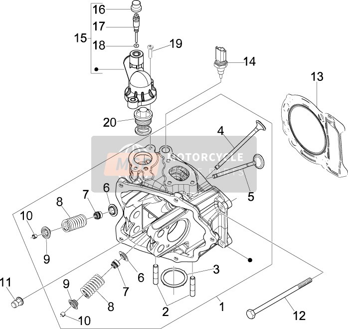 1A014002, Cilinderkop Pakking 0.3 mm, Piaggio, 1