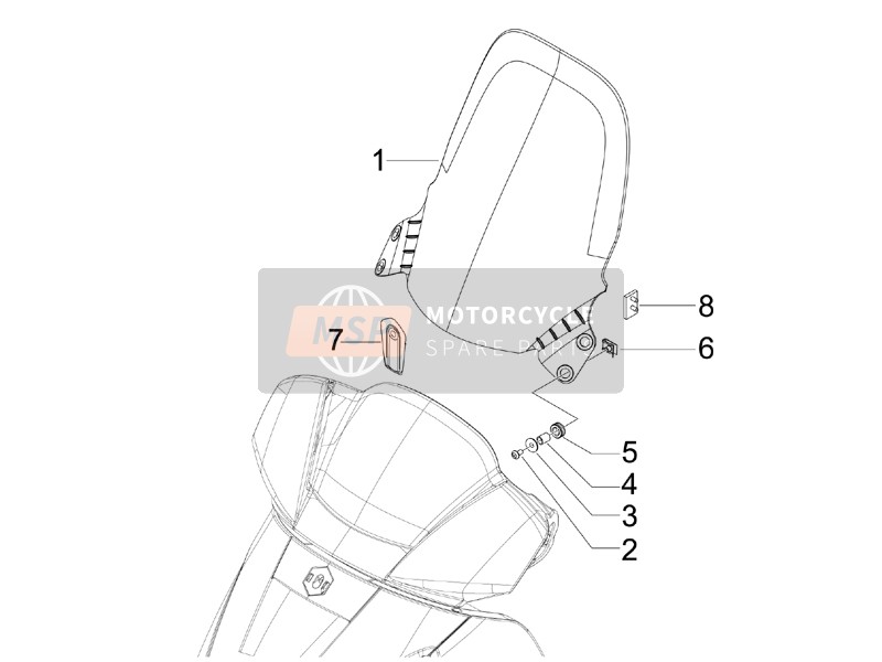 Piaggio X7 300 ie Euro 3 2009 Parabrezza - Bicchiere per un 2009 Piaggio X7 300 ie Euro 3