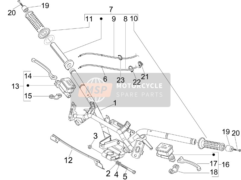 Piaggio X7 300 ie Euro 3 2009 Handlebars - Master cil. for a 2009 Piaggio X7 300 ie Euro 3