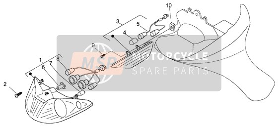 584740, Fr. Richting Sig. Lamp, Piaggio, 1