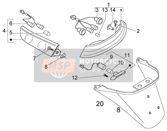 584268, Clignotant Ar Dr., Piaggio, 0