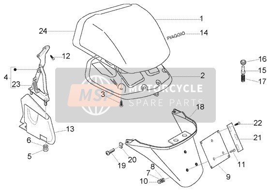 CM1774025, Cerniera  Con Molla E Tampone(Dx), Piaggio, 1