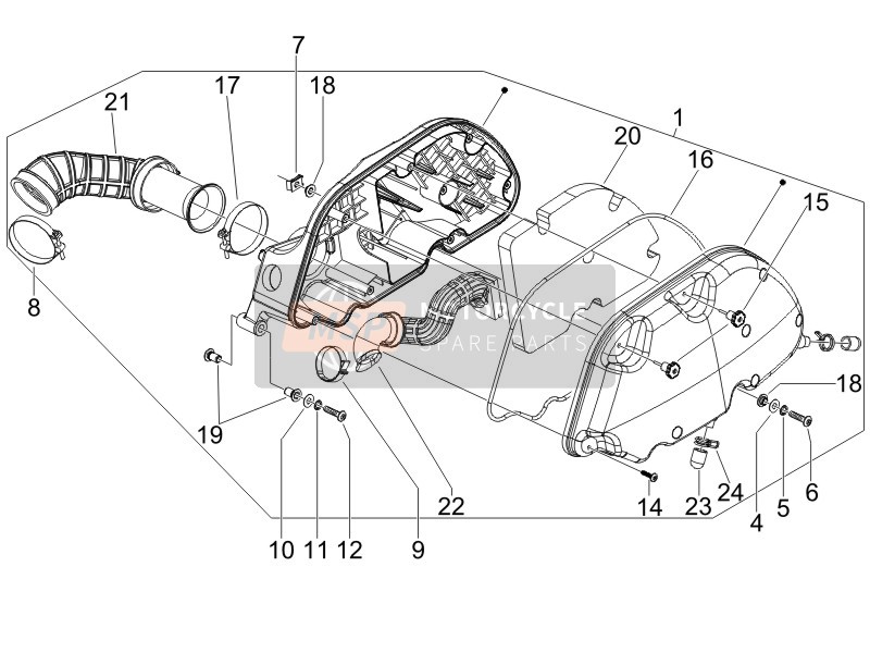 831997, Filtre A Air Vespa X8/X9 EVO/X-EVO/ Gts, Piaggio, 3