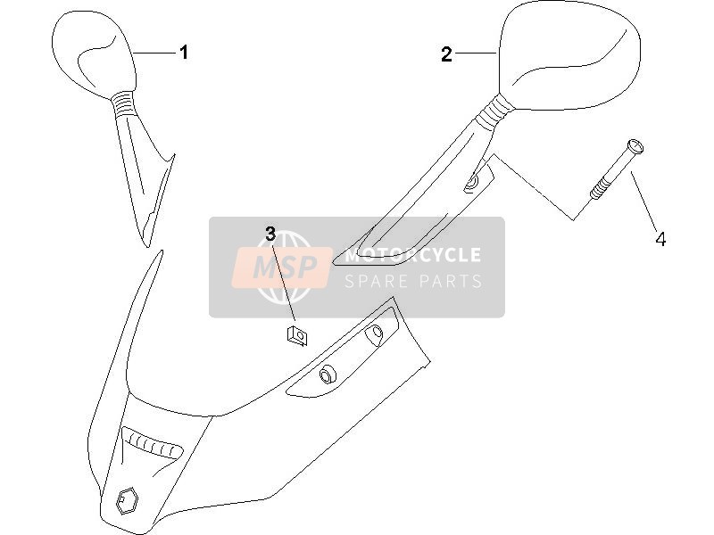 CM174801, Retroviseur Droit, Piaggio, 1