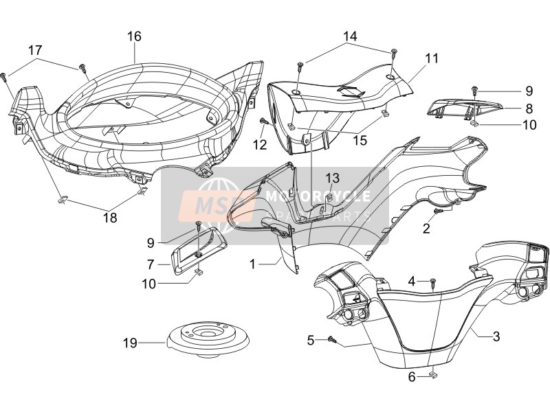 Piaggio X8 125 Potenziato (UK) 2006 Handlebars Coverages for a 2006 Piaggio X8 125 Potenziato (UK)