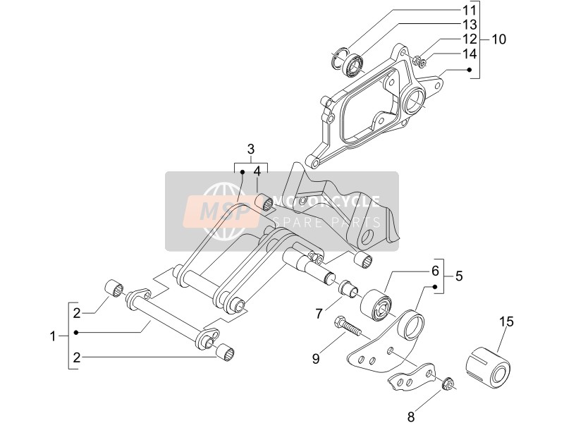 Piaggio X8 125 Premium Euro 3 2007 Brazo oscilante para un 2007 Piaggio X8 125 Premium Euro 3