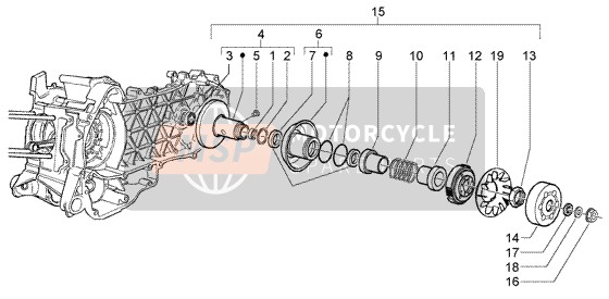 Piaggio X8 200 2005 Driven Pulley for a 2005 Piaggio X8 200