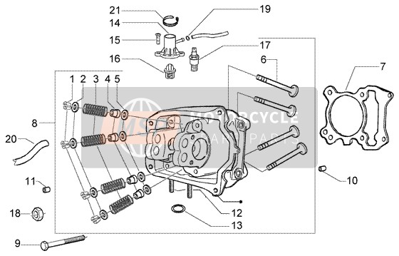 Piaggio X8 200 2004 KOPF-VENTILE für ein 2004 Piaggio X8 200