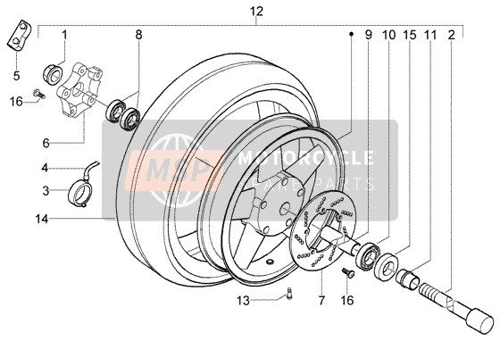 Piaggio X8 200 2004 Front Wheel for a 2004 Piaggio X8 200