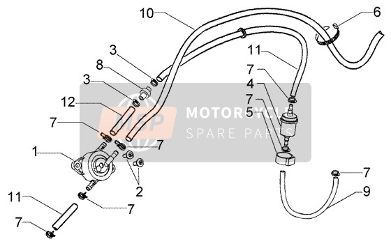 Piaggio X8 200 2004 Sistema de suministros para un 2004 Piaggio X8 200