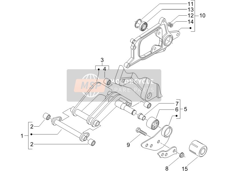 Piaggio X8 200 2007 Braccio oscillante per un 2007 Piaggio X8 200