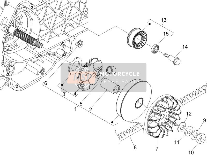 Piaggio X8 250 ie 2007 Driving Pulley for a 2007 Piaggio X8 250 ie