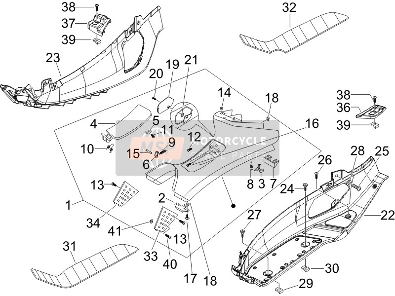 CM029501000P, Plastic REPOSE-PIEDS Gauche, Piaggio, 0