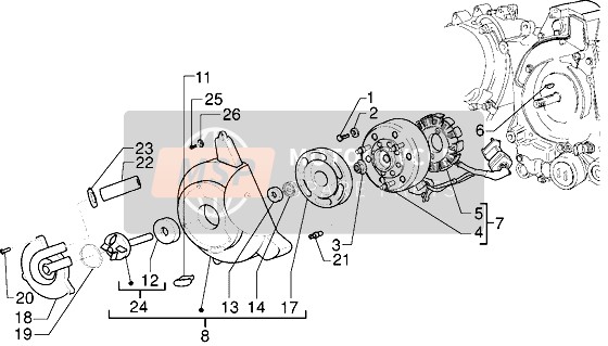 Piaggio X9 125 2000 Aimants de volant pour un 2000 Piaggio X9 125