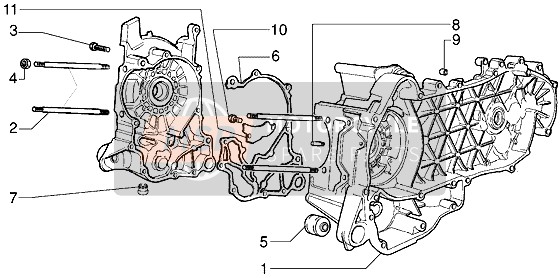 Piaggio X9 125 2000 Kurbelgehäuse für ein 2000 Piaggio X9 125