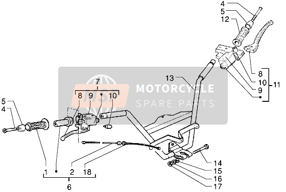 Piaggio X9 125 2001 Guidon-Maître Cylindre pour un 2001 Piaggio X9 125