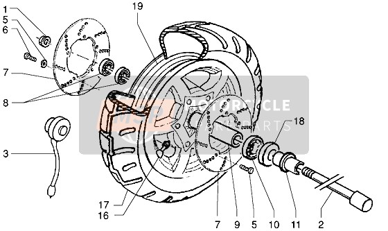 Piaggio X9 125 2002 Ruota anteriore per un 2002 Piaggio X9 125