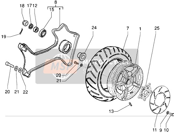 Piaggio X9 125 2001 Rueda trasera para un 2001 Piaggio X9 125