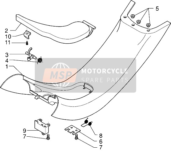 Piaggio X9 125 2000 Partie centrale pour un 2000 Piaggio X9 125