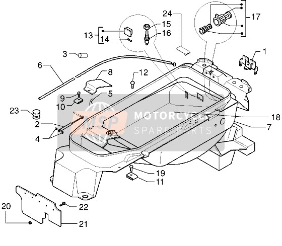 621116, Helmcompartiment, Piaggio, 1