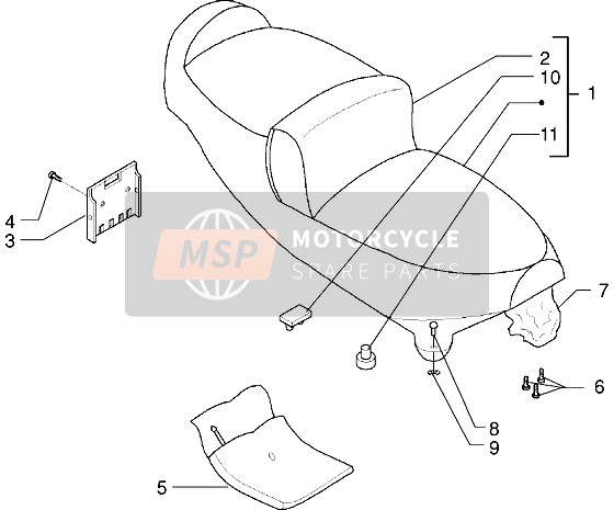 576061, Zadel Beschermer Koelings Kap, Piaggio, 0