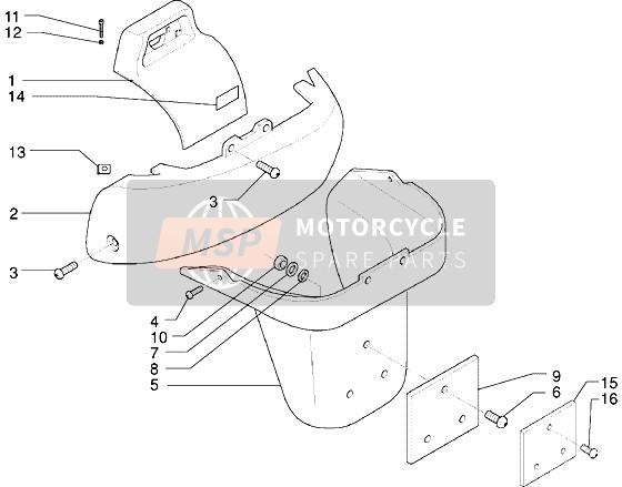 Piaggio X9 125 2000 Protección trasera para un 2000 Piaggio X9 125