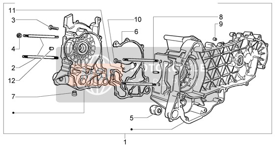 Piaggio X9 125 Evolution 2006 Crankcase for a 2006 Piaggio X9 125 Evolution