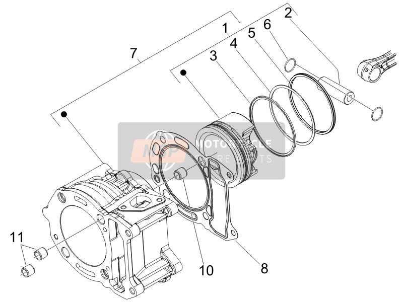 Cylinder-Piston-Wrist Pin Unit