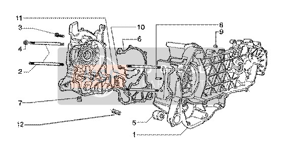 Piaggio X9 125 SL 2006 Crankcase for a 2006 Piaggio X9 125 SL