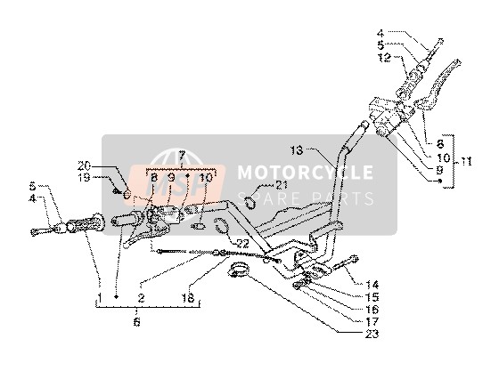 Piaggio X9 125 SL 2006 Manubrio-Pompa freno per un 2006 Piaggio X9 125 SL