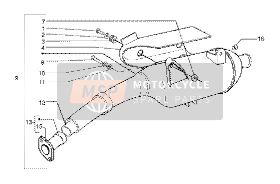 Piaggio X9 125 SL 2006 Silencer for a 2006 Piaggio X9 125 SL