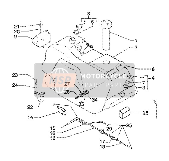 Piaggio X9 125 SL 2006 Serbatoio di carburante per un 2006 Piaggio X9 125 SL