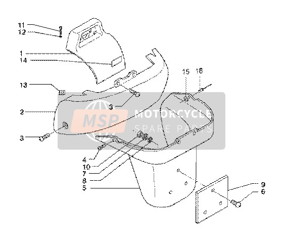 Piaggio X9 125 SL 2006 Revestimientos traseros para un 2006 Piaggio X9 125 SL