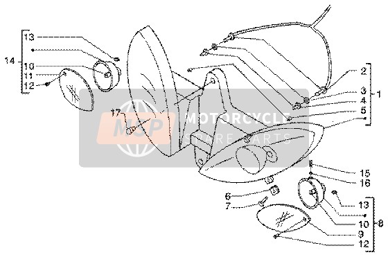 Piaggio X9 180 Amalfi 2002 Front Lights for a 2002 Piaggio X9 180 Amalfi