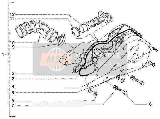 Piaggio X9 180 Amalfi 2002 Filtro dell'aria per un 2002 Piaggio X9 180 Amalfi