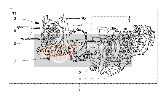 Piaggio X9 200 2002 Crankcase for a 2002 Piaggio X9 200